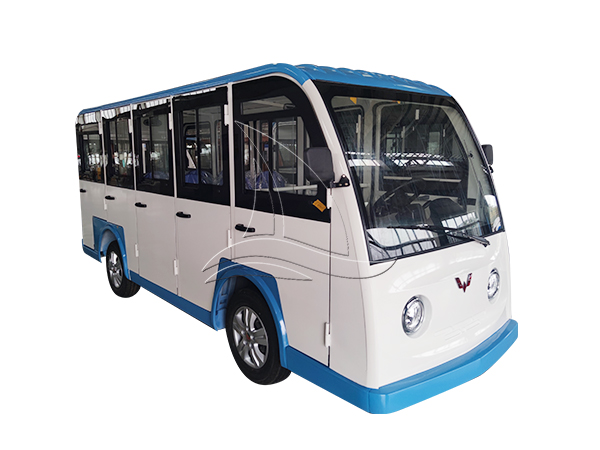 White and Blue Closed Sightseeing Cart